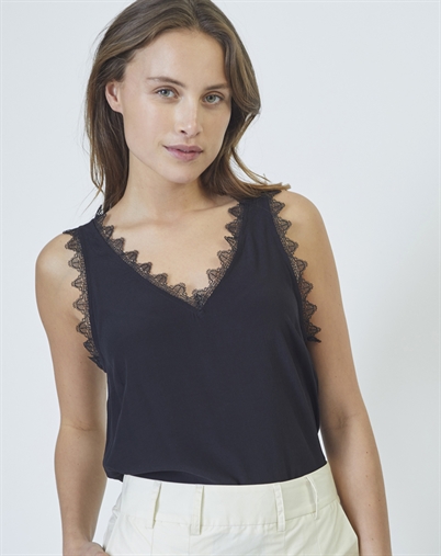 Co'Couture - Perin CC Lace Singlet Top - Black
